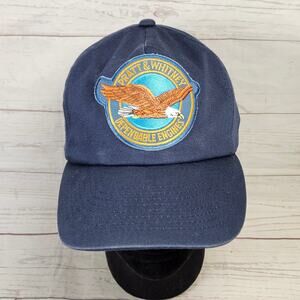 VTG Monument Baseball Cap Men's Adjustable Snapback Navy Blue Pratt & Whitney
